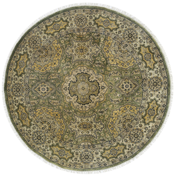 Afghan Ziegler Rug 5' 11" x 6' 3" Hand-Knotted