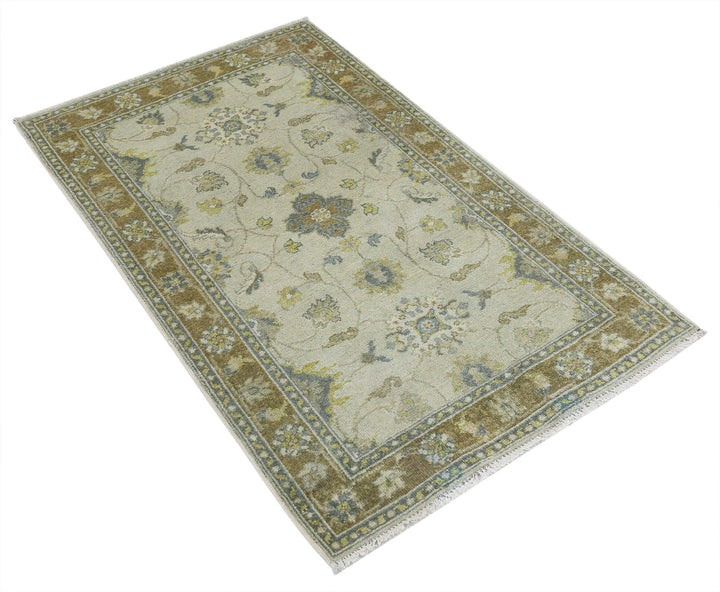 Beige Afghan Ziegler Rug 2' 10" x 4' 9" Hand-Knotted | No. AT99008