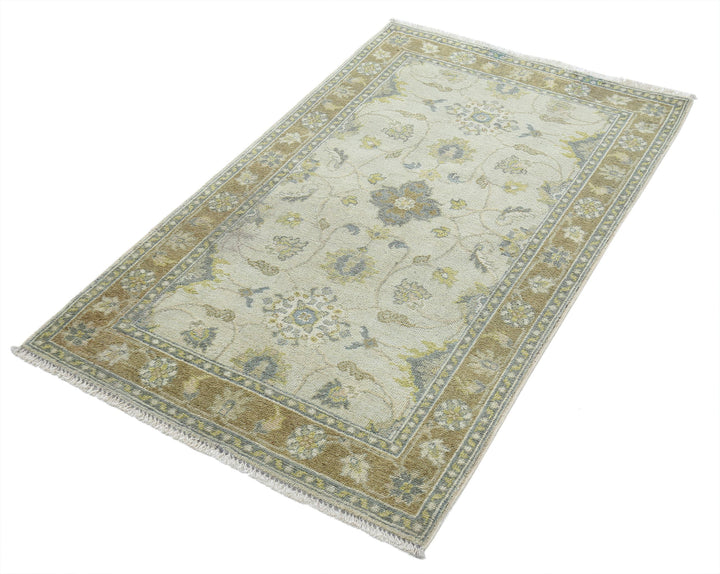 Beige Afghan Ziegler Rug 2' 10" x 4' 9" Hand-Knotted | No. AT99008