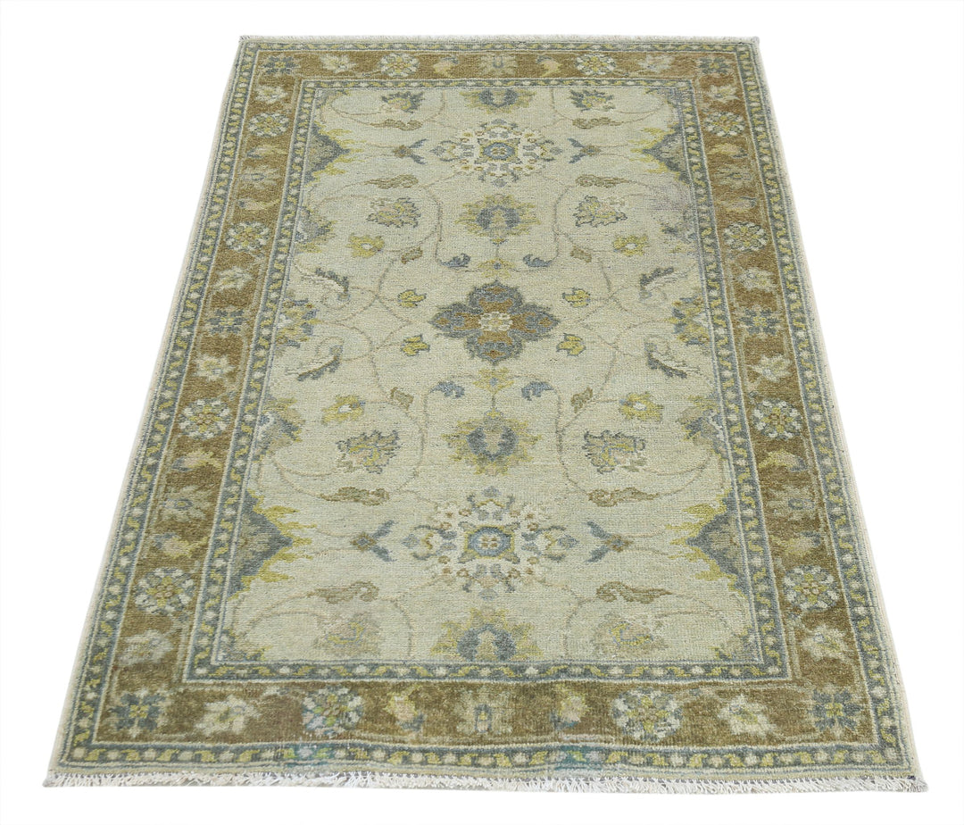Beige Afghan Ziegler Rug 2' 10" x 4' 9" Hand-Knotted | No. AT99008