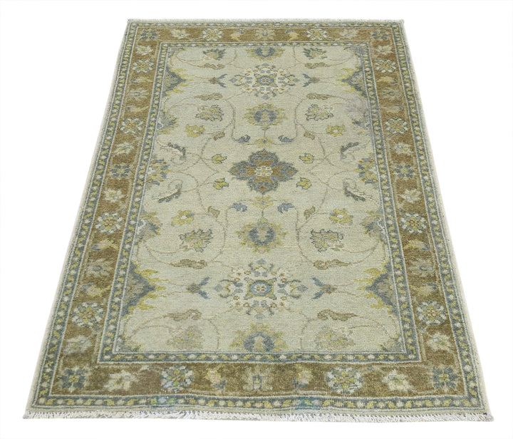 Beige Afghan Ziegler Rug 2' 10" x 4' 9" Hand-Knotted | No. AT99008