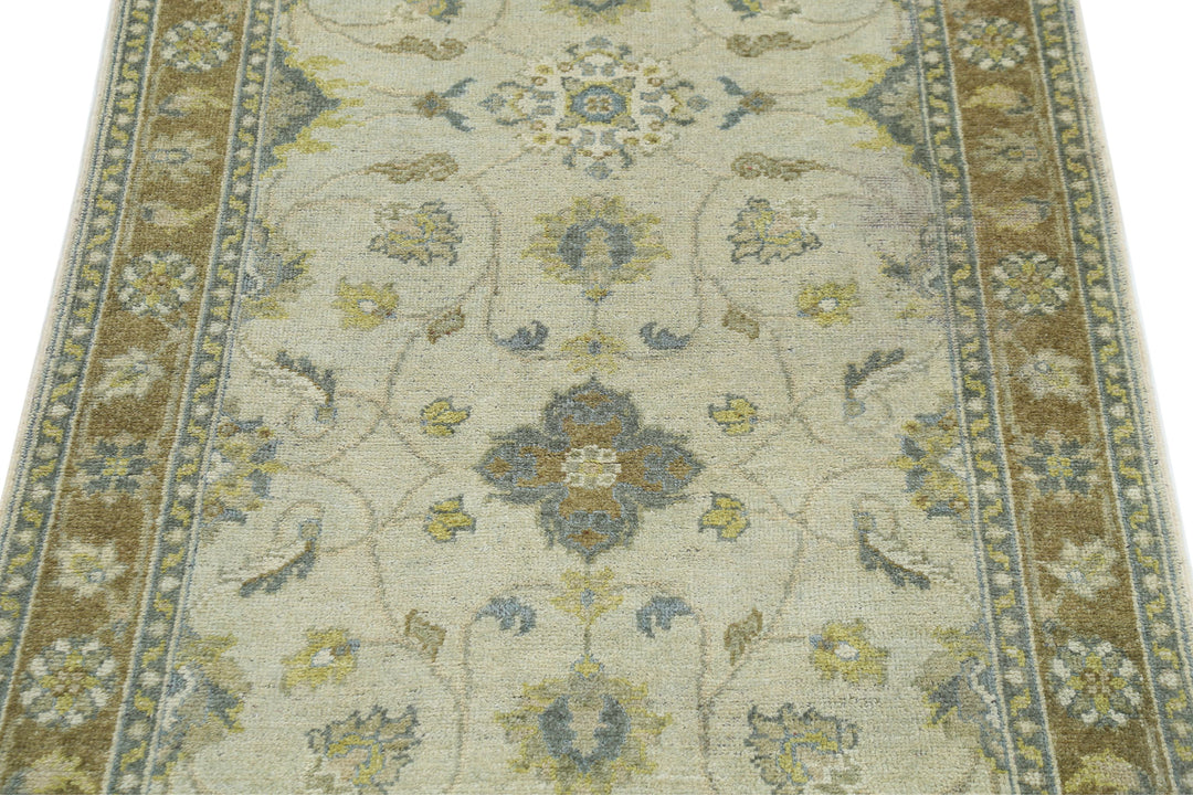 Beige Afghan Ziegler Rug 2' 10" x 4' 9" Hand-Knotted | No. AT99008