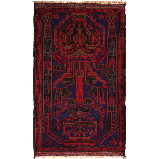 Hand Knotted Baluchi Rug 3' 1" x 4' 9" - No. AL86284