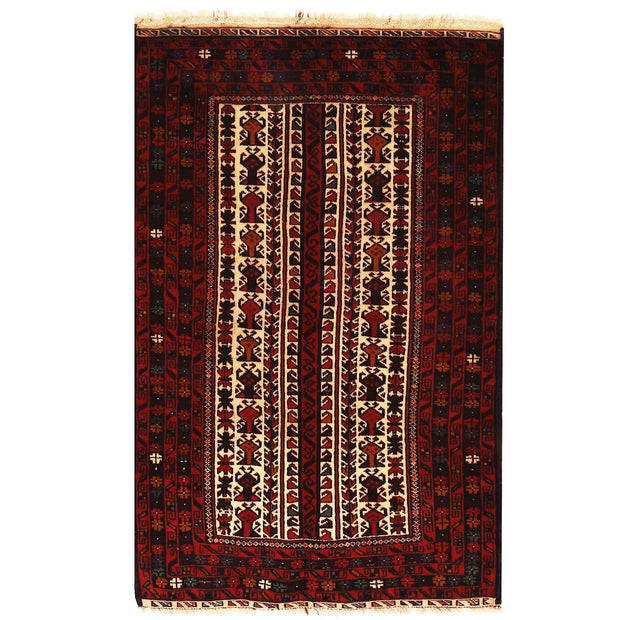 Hand Knotted Baluchi Rug 3' 2" x 4' 8" - No. AL67427