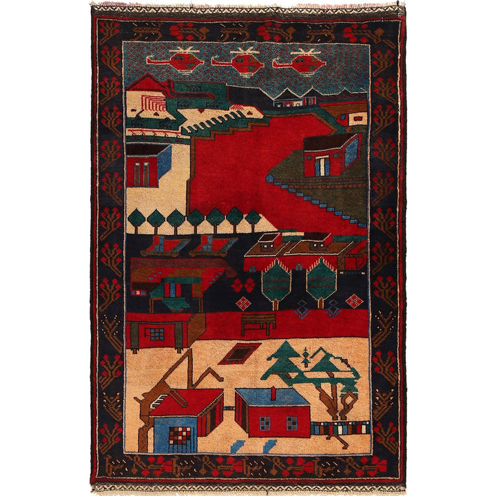 Handmade Pictorial Carpet 3' 0" x 4' 8" - No. AL81926