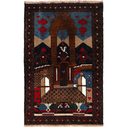 Handmade Pictorial Carpet 2' 8" x 4' 7" - No. AL25228
