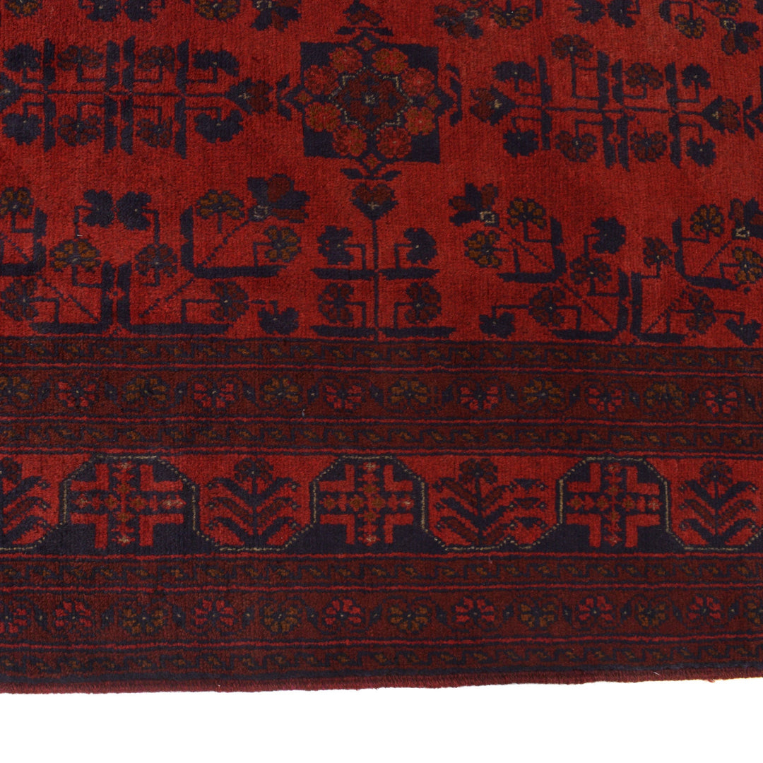 Red Afghan Khal Mohammadi Rug 5' 9" x 7' 9" Hand-Knotted detail