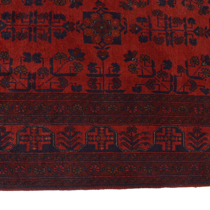 Red Afghan Khal Mohammadi Rug 5' 9" x 7' 9" Hand-Knotted detail