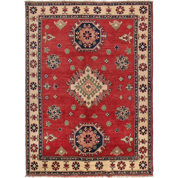 Red Color Kazak Rug 4' 10" x 6' 6" - No. AL86047