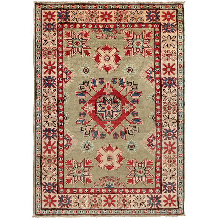 Green Color Kazak Rug 4' 0" x 6' 2" - No. AL74437