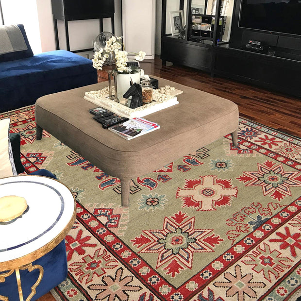 Green Color Kazak Rug 4' 0" x 6' 2" - No. AL74437