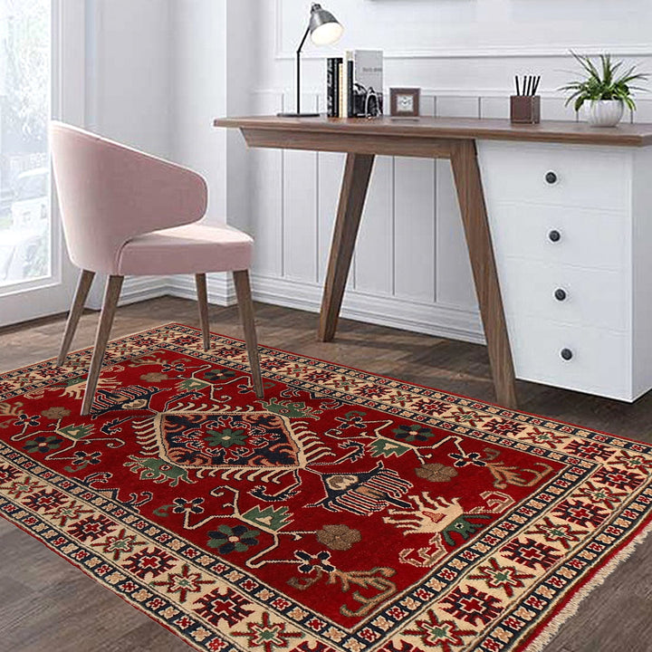 Hand knotted Kazak Rugs 3' 5" x 4' 10" - No. AL16838