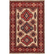 Hand knotted Kazak Carpet 3' 3" x 4' 10" - No. AL42550