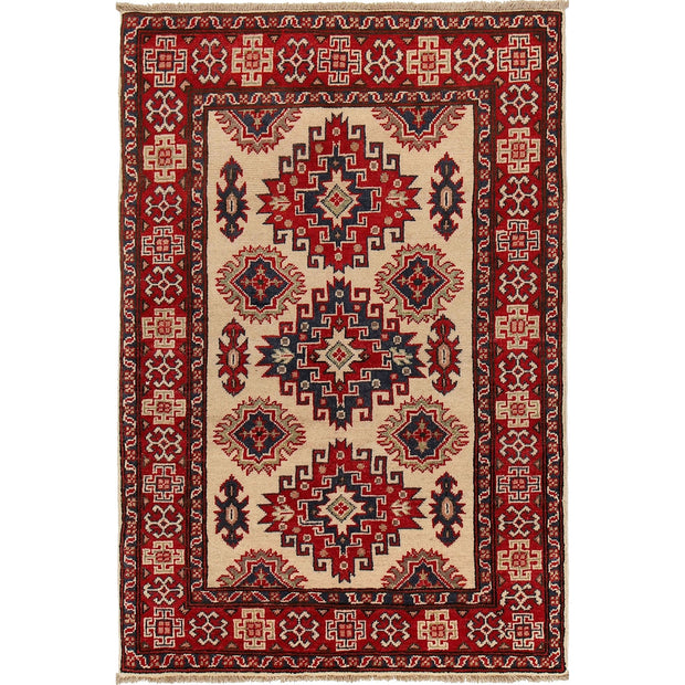 Hand knotted Kazak Carpet 3' 3" x 4' 10" - No. AL42550