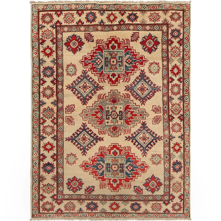 Ivory Color Kazak Rug 3' 7" x 4' 10" - No. AL92003