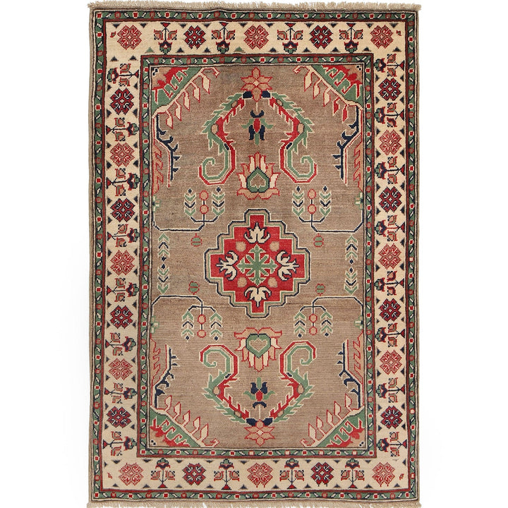 Handmade Kazak Area Rug 3' 4" x 5' 0" - No. AL56608