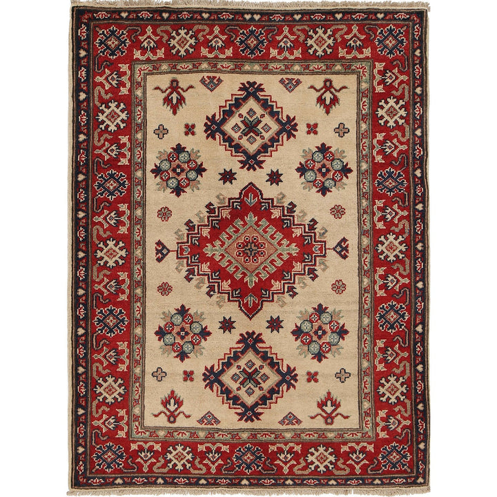 Ivory Color Kazak Rug 3' 5" x 4' 9" - No. AL19601