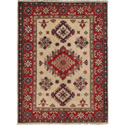 Ivory Color Kazak Rug 3' 5" x 4' 9" - No. AL19601