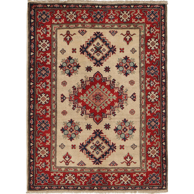 Ivory Color Kazak Rug 3' 5" x 4' 9" - No. AL19601