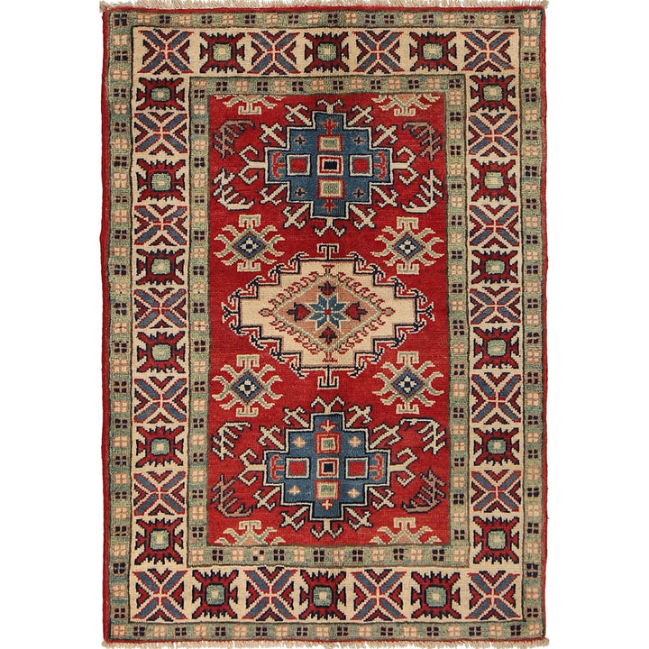 Handmade Kazak Area Rug 2' 9" x 3' 11" - No. AL16527