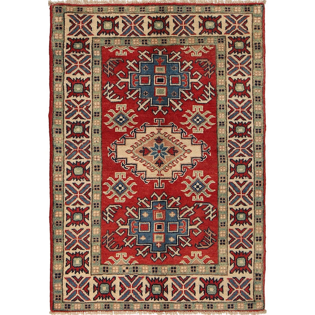 Handmade Kazak Area Rug 2' 9" x 3' 11" - No. AL16527