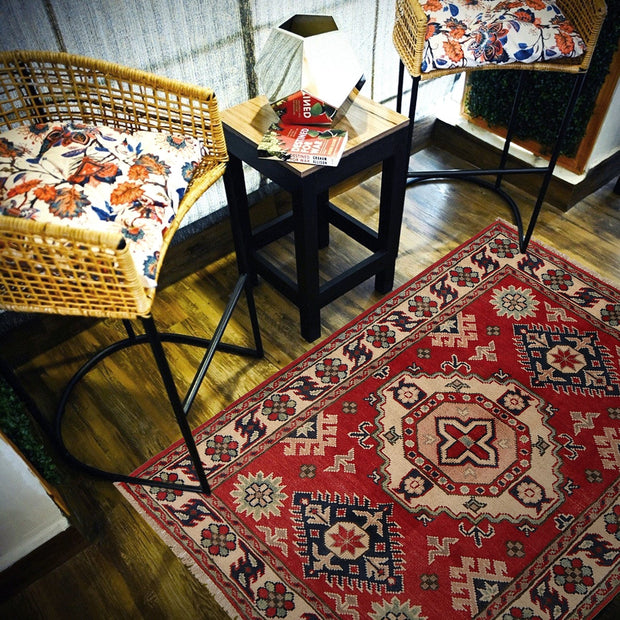 Hand Knotted Kazak Oriental Rug 2' 9" x 3' 10" - No. AL67493