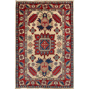 Red Color Kazak Rug 3' 4" x 4' 10" - No. AL82138