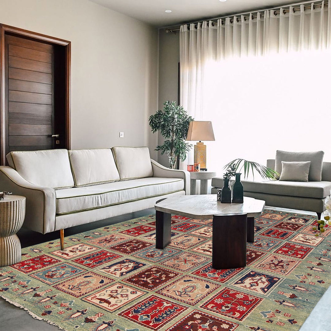 Hand Knotted Kazak Oriental Rug 4' 8" x 6' 9" - No. AL80328