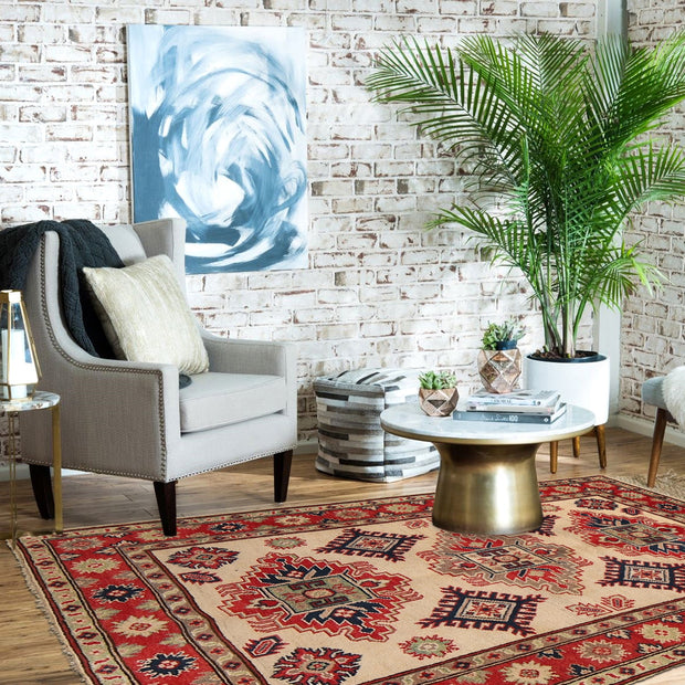 Hand knotted Kazak Carpet 3' 5" x 4' 9" - No. AL18548