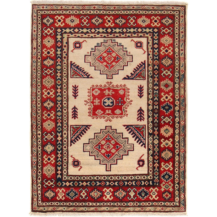 Hand knotted Kazak Carpet 3' 3" x 4' 5" - No. AL27398