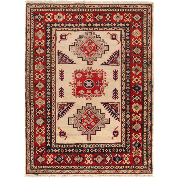 Hand knotted Kazak Carpet 3' 3" x 4' 5" - No. AL27398
