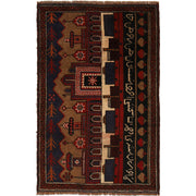 Handmade Picture Area Rug 2' 11" x 4' 6" - No. AL33932