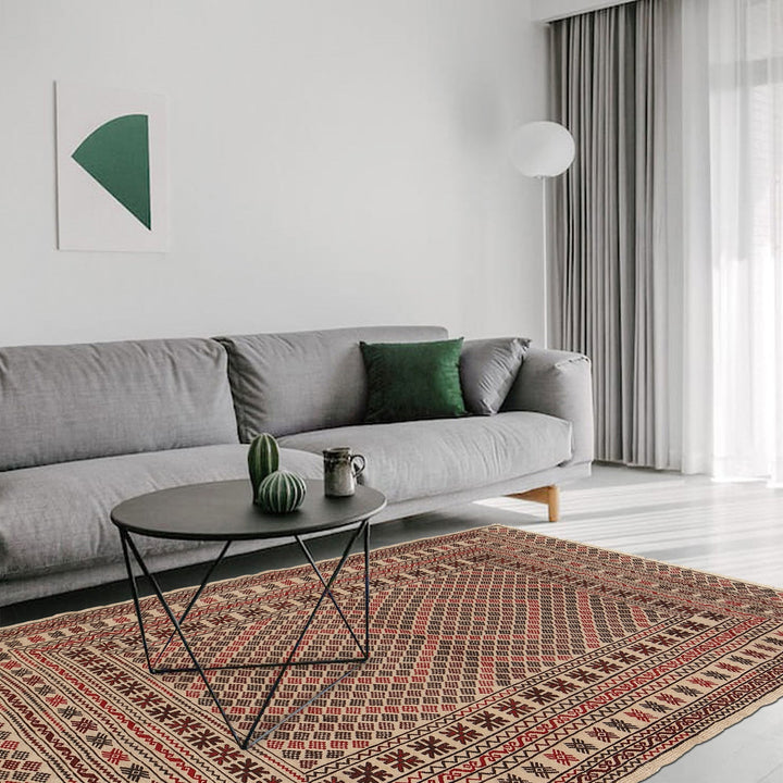 Handmade Soumak Kelim 4' 2" x 6' 5" - No. AL11810