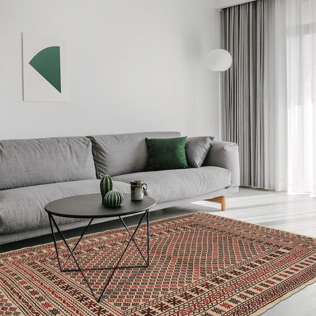 Handmade Soumak Kelim 4' 2" x 6' 5" - No. AL11810