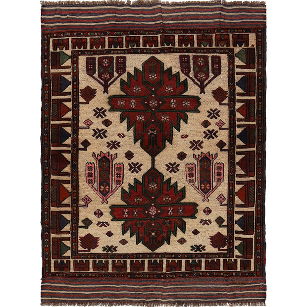 Handmade Barjista Kilim Rug 4' 1" x 5' 9" - No. AL33215