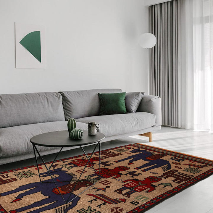 Hand Made Animal Pictorial Area Carpet  3' 1" x 4' 11" - No. AL23997