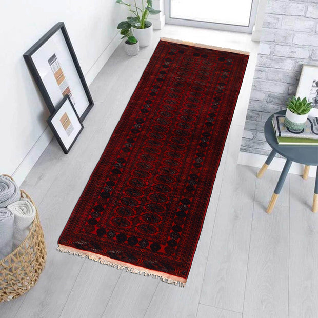 Dark Red Bokhara Runner Rug 2' 8" x 6' 1" - No. AL88760