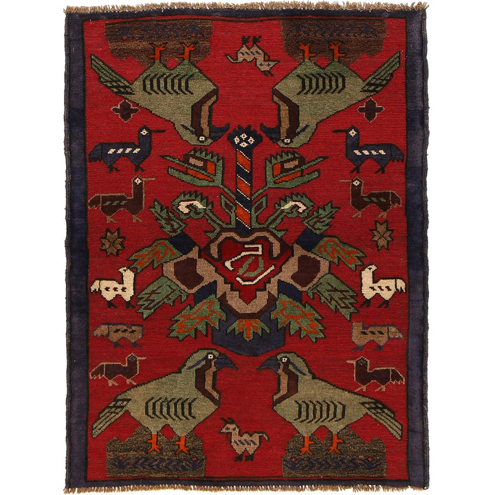 Handmade Pictorial Carpet 3' 1" x 4' 2" - No. AL65196