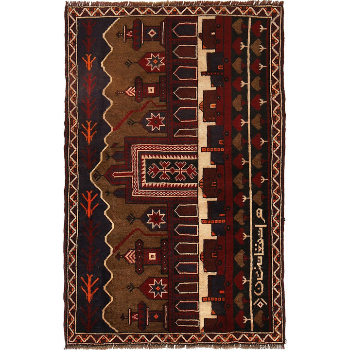 Handmade Picture Area Rug  3' 0" x 4' 9" - No. AL10007