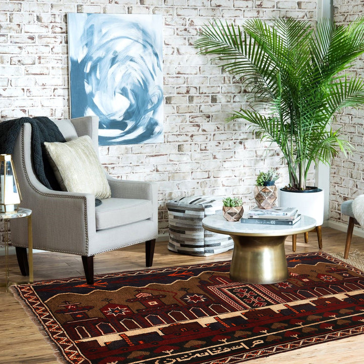 Handmade Picture Area Rug  3' 0" x 4' 9" - No. AL10007