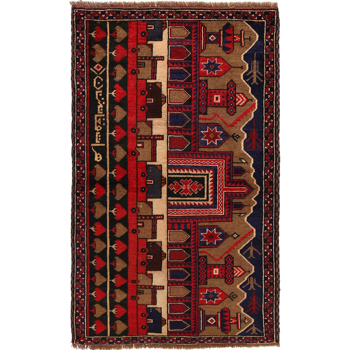 Handmade Picture Area Rug  2' 11" x 4' 10" - No. AL86832