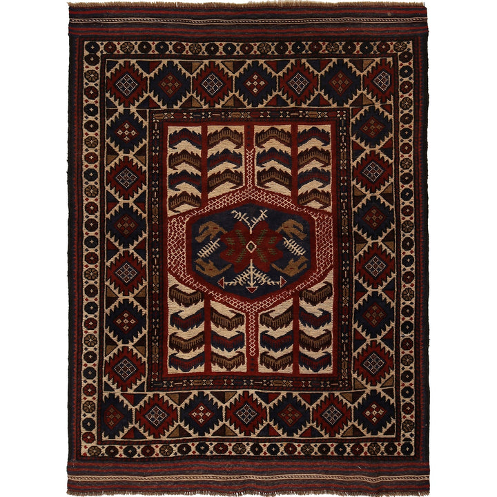 Handmade Barjista Kilim Rug 4' 5" x 5' 12" - No. AL41573