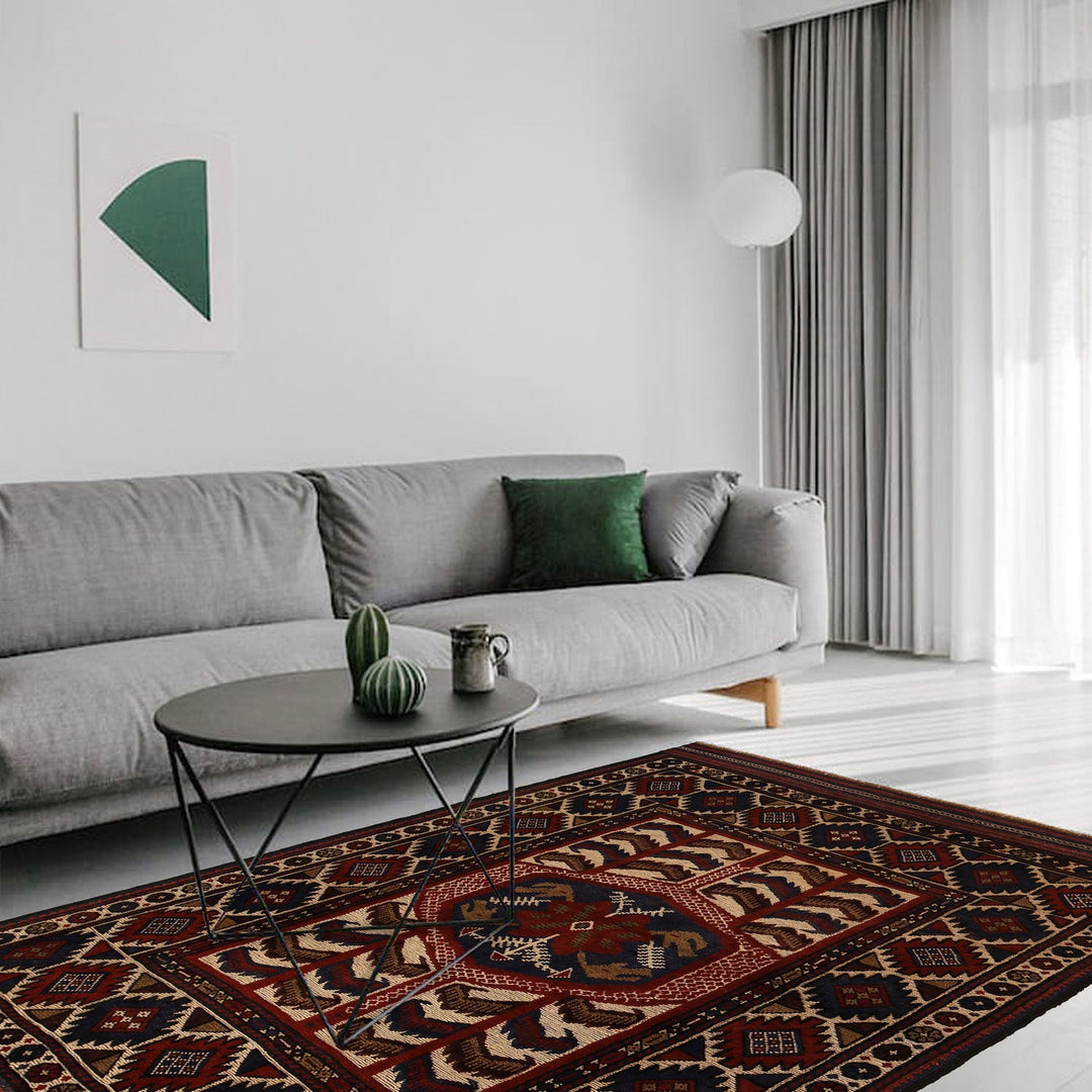 Handmade Barjista Kilim Rug 4' 5" x 5' 12" - No. AL41573