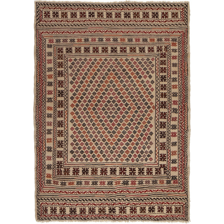 Handmade Soumak Kelim 4' 8" x 6' 3" - No. AL60656