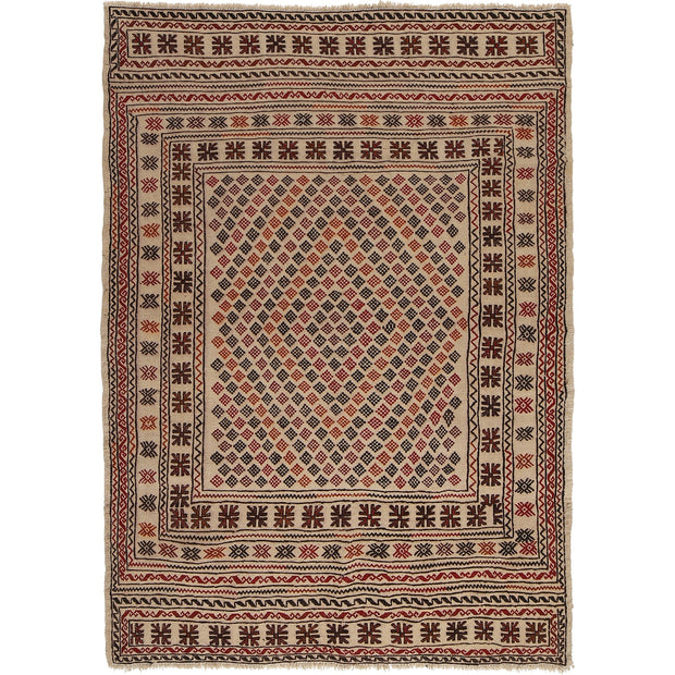 Handmade Soumak Kelim 4' 8" x 6' 3" - No. AL60656