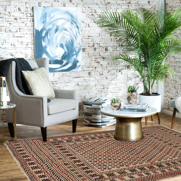 Handmade Soumak Kelim 4' 8" x 6' 3" - No. AL60656