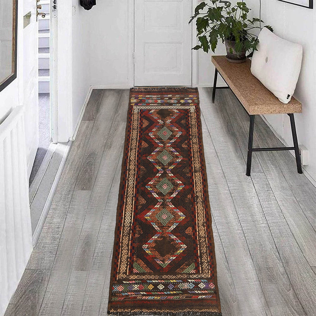 Afghan Suzani Kilim Runner 2' 0" x 6' 1" Flat-Weave texture