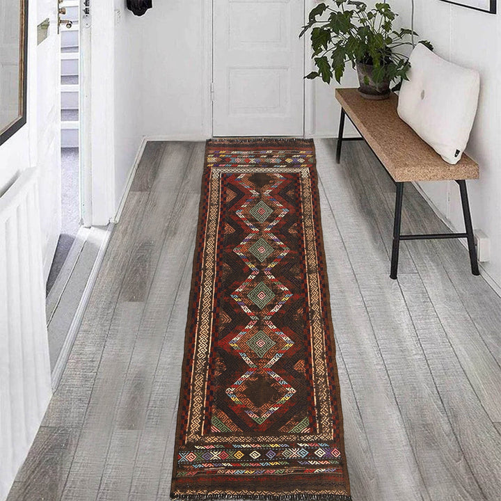 Afghan Suzani Kilim Runner 2' 0" x 6' 1" Flat-Weave texture