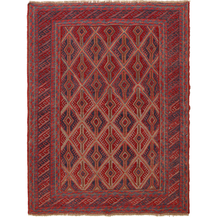 Red Mashwani Area Rug 4' 9" x 6' 3" - No. AL19010