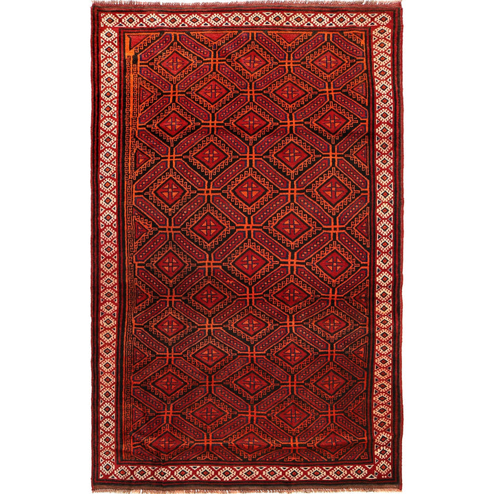 Red Color Baluchi Rug 4' 6" x 7' 5" - No. AL74212